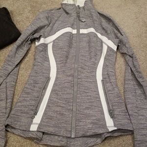 Lululemon grey white pinstripe jacket